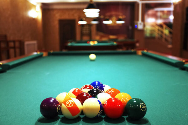 Large room with pool tables
