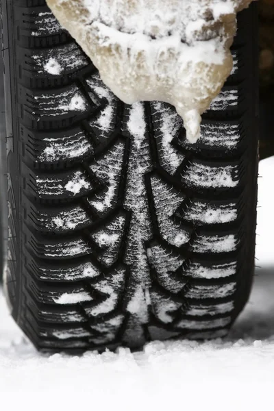 Tire protector on snow — Stock Photo, Image