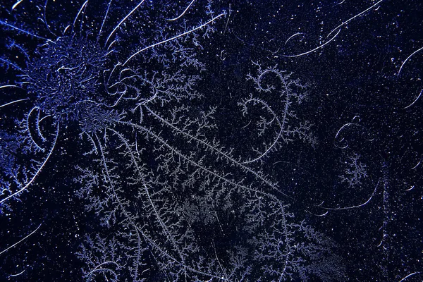 Hoarfrost and  snow patterns — Stock Photo, Image