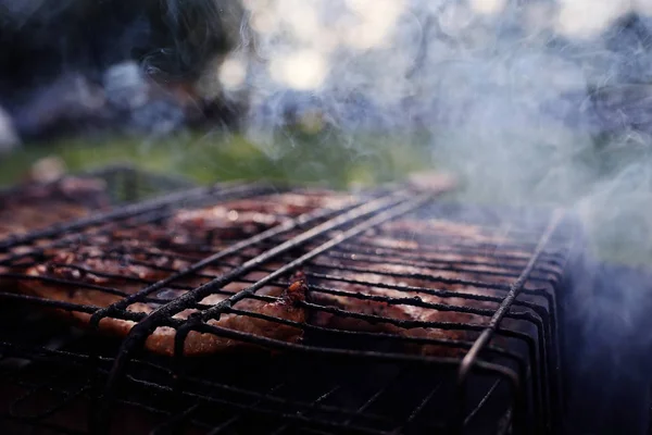 La griglia barbecue costola alla griglia — Foto Stock