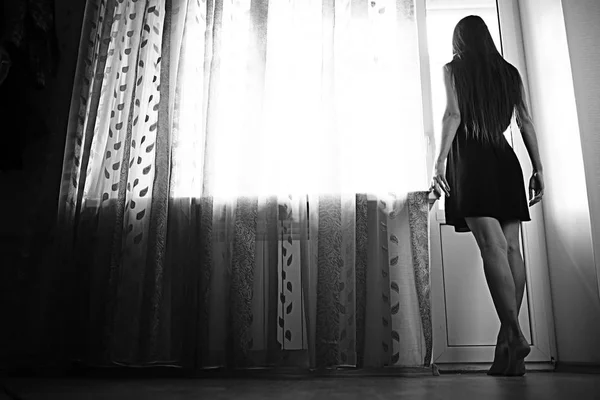 Teenage girl near window — Stock Photo, Image