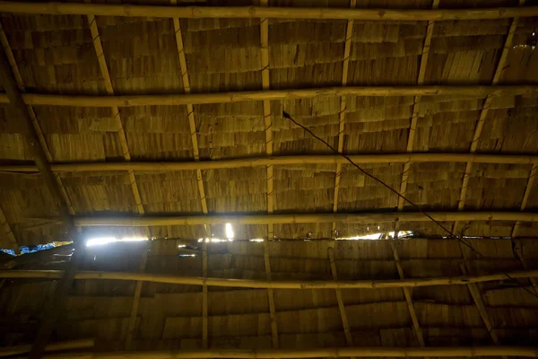 Текстура оттаявшей плетеной крыши — стоковое фото