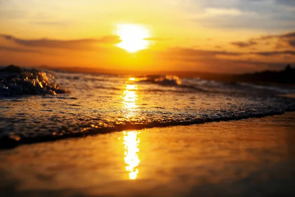 Playa en los trópicos al atardecer — Foto de Stock