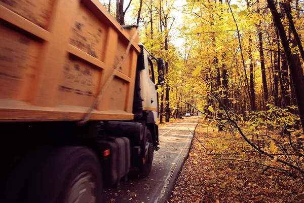 Camion nel parco autunnale — Foto Stock