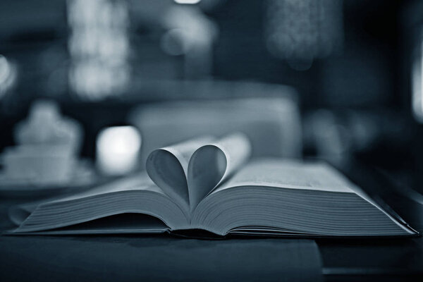 Book pages in heart shape