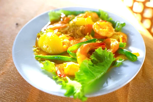 Abendessen, Garnelensalat — Stockfoto