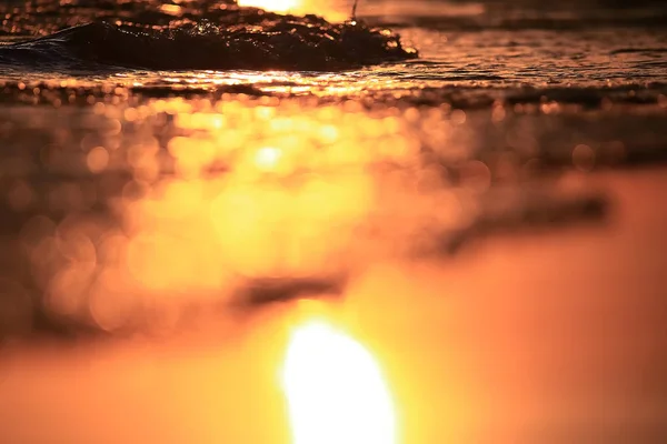 Vågor i solnedgången i tropikerna — Stockfoto