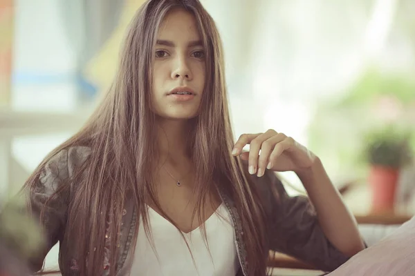 Young woman with long hair — Stock Photo, Image
