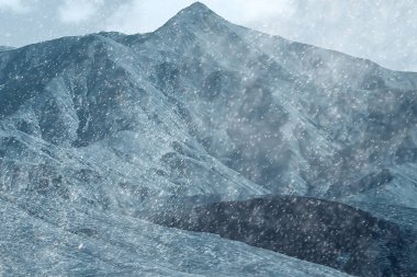 karlı kış dağlar, pitoresk Alp manzara şehrinde hava durumu 