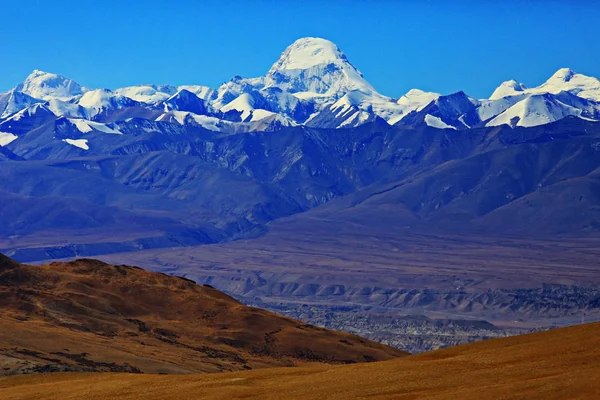 Tibet Platosu Dağları Ile Güzel Manzara Wilderness Şaşırtıcı Panorama — Stok fotoğraf