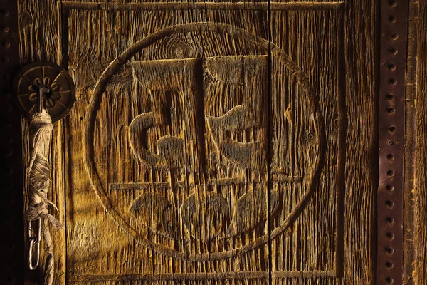 Buddhist religious symbols in ancient Tibet temple, Buddhism spiritual culture