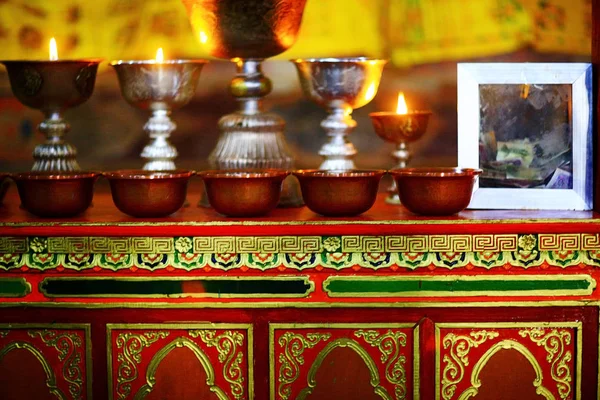 Stupa Gamla Tibetanska Kloster Interiör Templet — Stockfoto