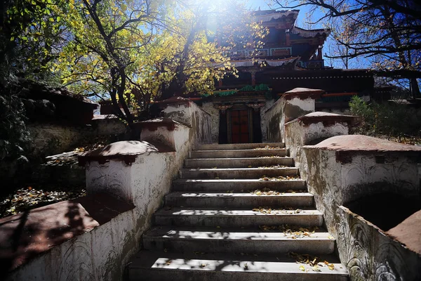 Antique Stone Stairs Buddhist Monastery Tibet — Stock Photo, Image