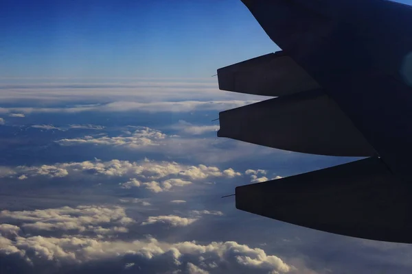 Belo Céu Por Sol Vista Avião — Fotografia de Stock