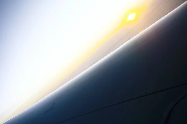 Fantastisk Solnedgang Himmel Udsigt Fra Fly - Stock-foto