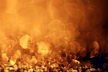 Altın bokeh ışıkları ile soyut sihirli doku, fantezi arka plan bulanık.   