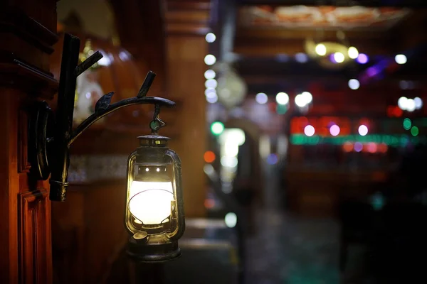 Світиться Ліхтар Інтер Єрі Східний Ресторан Іран — стокове фото