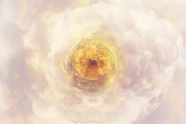Creative Ilustracja Akwarela Pochmurnego Nieba Fantastyczne Kolorowe Cloudscape Magiczny Tunel — Zdjęcie stockowe