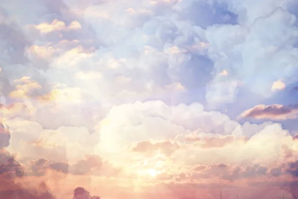 Творческий Акварельный Фон Драматического Облачного Неба Фантастический Красочный Облачный Пейзаж — стоковое фото