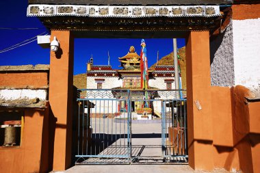 eski Tibet manastır stupa 