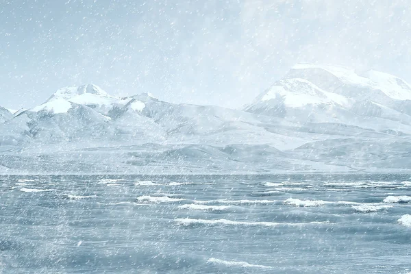 高山の風景の雪に覆われた冬の天候 — ストック写真