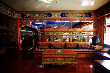 interior of Chinese souvenir shop in Tibet clipart