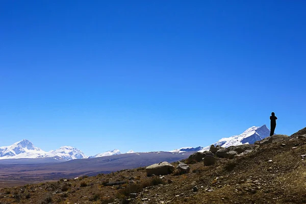 Pintoresco Paisaje Con Montañas Meseta Tibetana Increíble Panorama Desierto — Foto de Stock