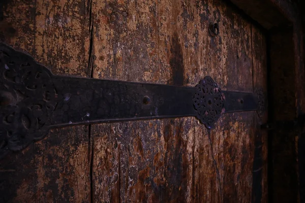 Porta Antiga Tradicional Edifício Antigo Tibete — Fotografia de Stock