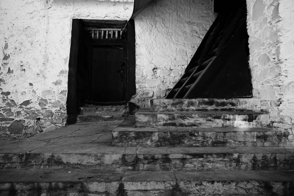 traditional antique door of old building in Tibet