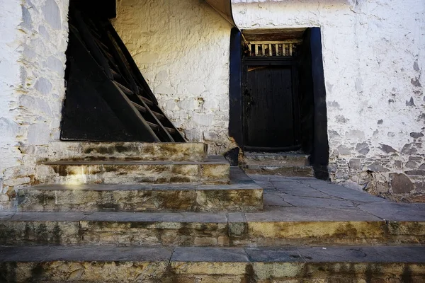 Tradicional Puerta Antigua Del Antiguo Edificio Tíbet — Foto de Stock