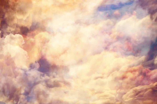 Creatieve Aquarel Achtergrond Van Dramatische Bewolkte Hemel Fantastisch Kleurrijke Cloudscape — Stockfoto