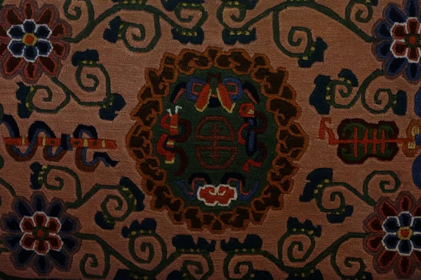 Textura Del Ornamento Oriental Tradicional Alfombra Hecha Mano — Foto de Stock