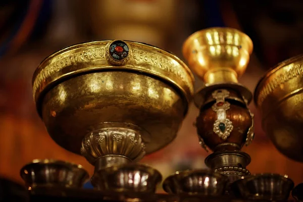 Buddhistiska Religiösa Symboler Gamla Tibet Tempel Buddhismen Andliga Kulturen — Stockfoto