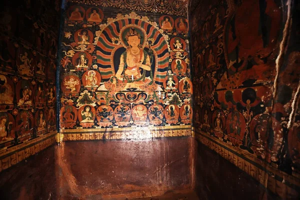 Буддистських Релігійних Символів Стародавнього Храму Тибету Буддизм Духовної Культури — стокове фото