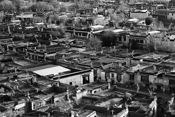 Άποψη Της Παλιάς Πόλης Θιβέτ Κίνα — Φωτογραφία Αρχείου