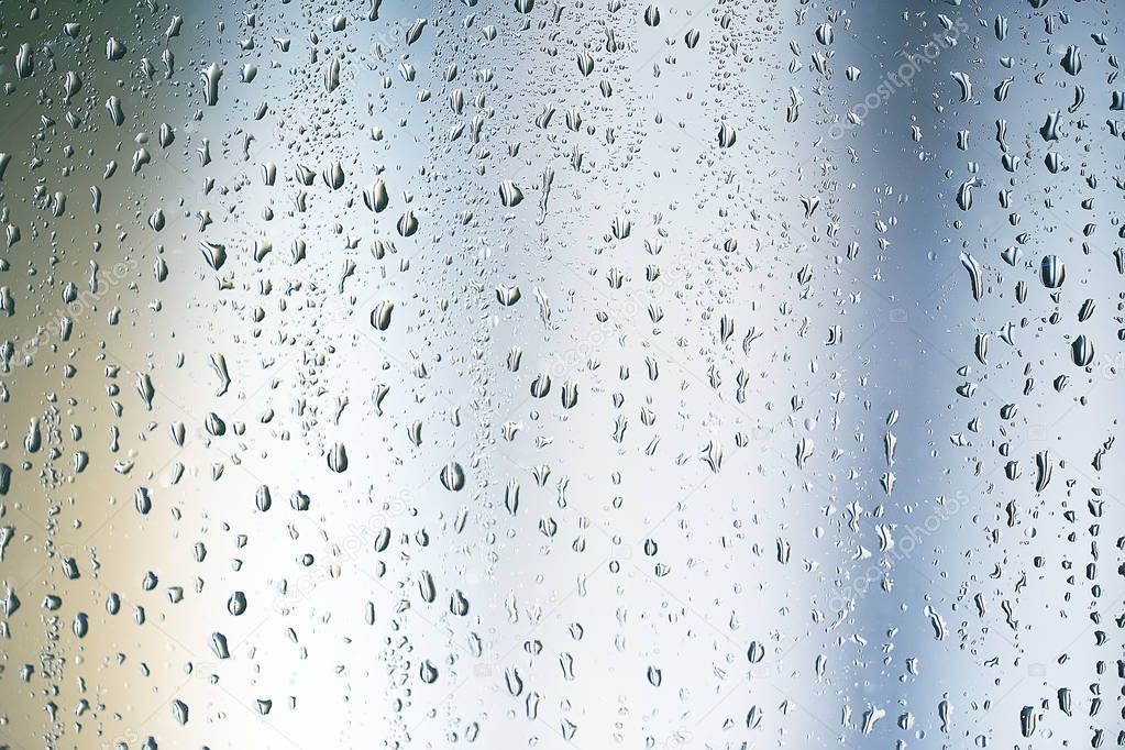 rain drops on window glass 