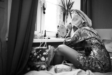 güzel bir kadın makyaj