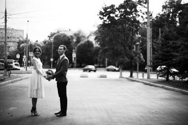 Gelin ve damat düğün gününde  