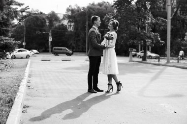 Gelin ve damat düğün gününde  