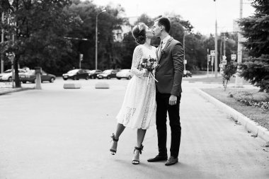 Gelin ve damat düğün gününde  