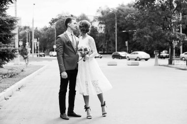 Gelin ve damat düğün gününde  