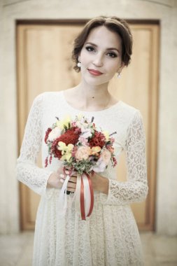 gelin buketi çiçek ile  