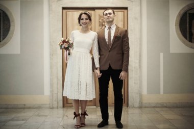 Gelin ve damat düğün gününde  