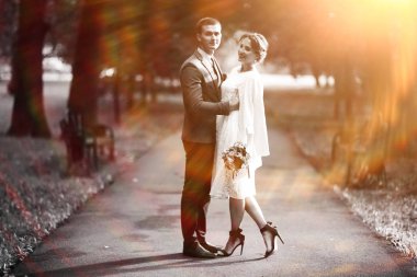 Gelin ve damat Park dans düğün 