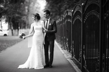 Gelin ve damat yakınındaki antik çit