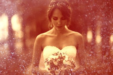 gelin buketi çiçek ile