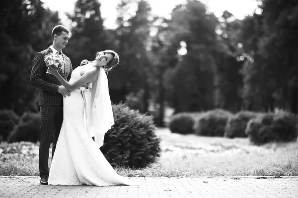 Gelin ve damat parkta 