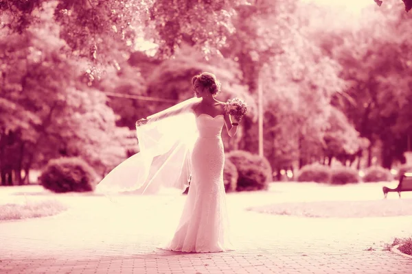 Gelin beyaz gelinlik içinde  