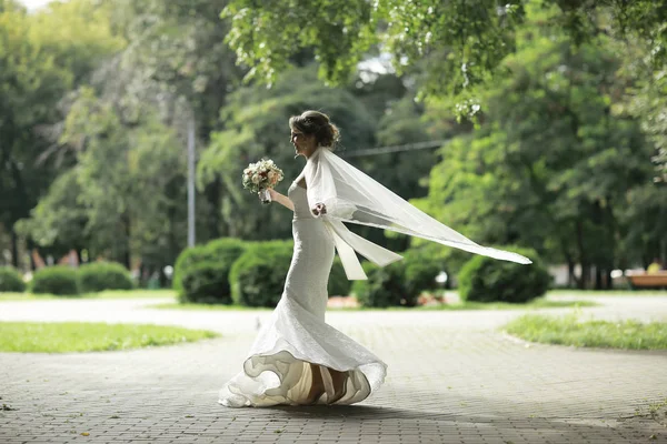 Bride in white wedding dress — Stock Photo, Image