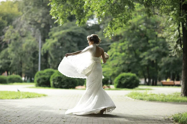 Красива наречена в літньому парку — стокове фото